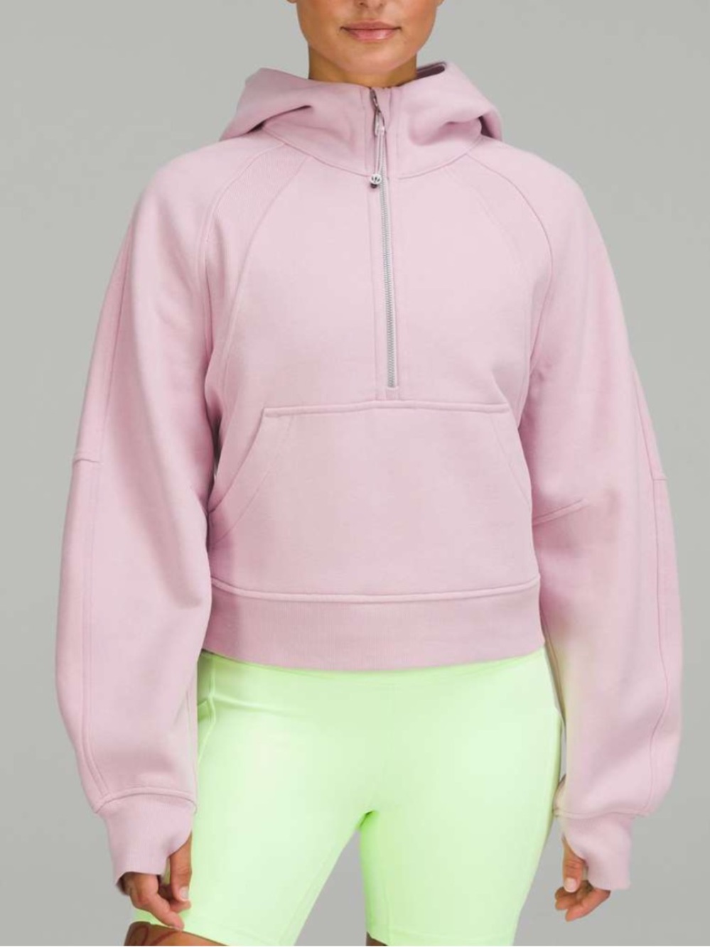 Lululemon Women XS/S Pink Peony Athletic Scuba Oversized Half-Zip Hoodie